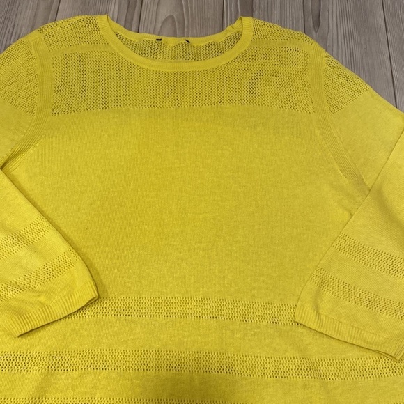 Talbots yellow linen sweater size L - Picture 2 of 6